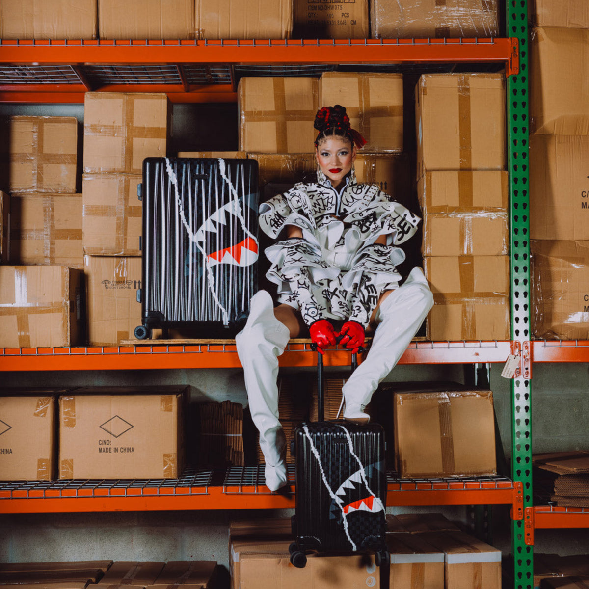 Унисекс куфар Sprayground Center Rip Revealing Gray Check Full-Size Luggage - 910CL324NSZ модел