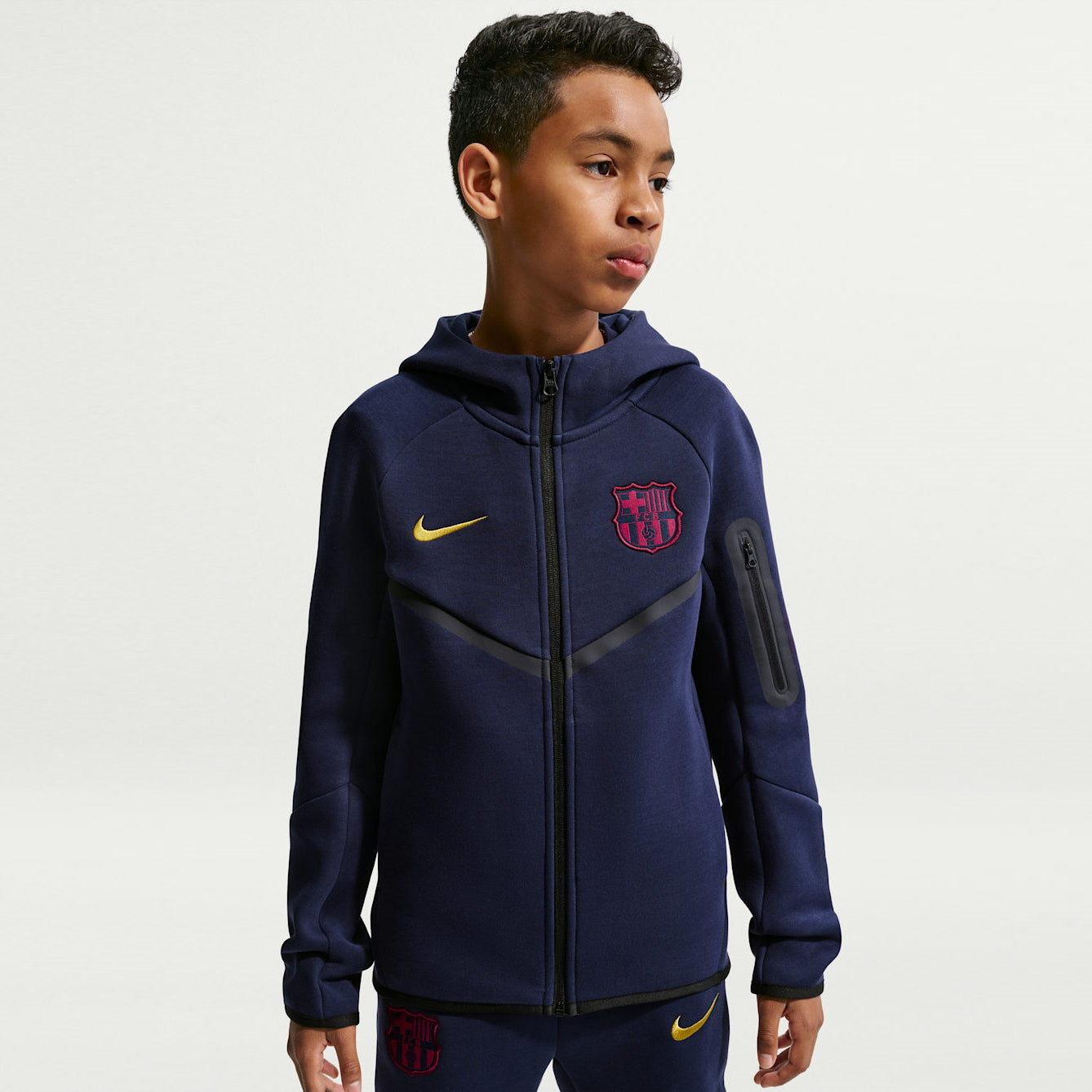 Детско худи F.C. Barcelona Tech Fleece Nike Football Full-Zip Hoodie - II3722-498
