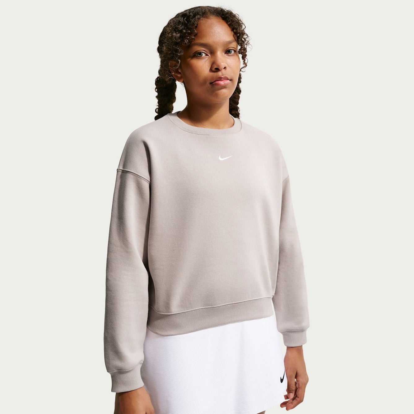 Детска блуза Nike Sportswear Studio Boxy Fleece Crew Neck - IM5098-211