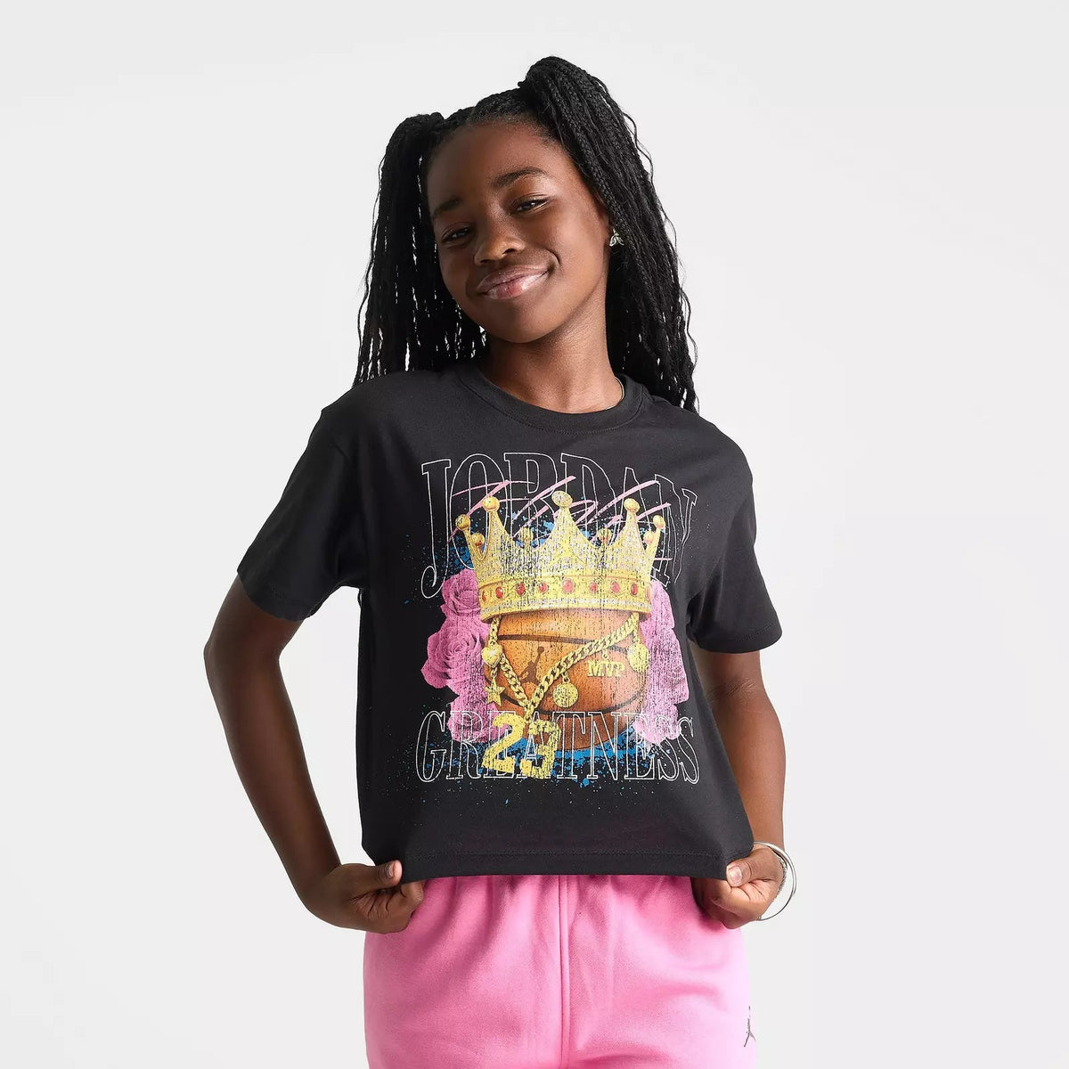 Детска тениска Jordan Greatness Crown Cropped T-Shirt - 45G376-023