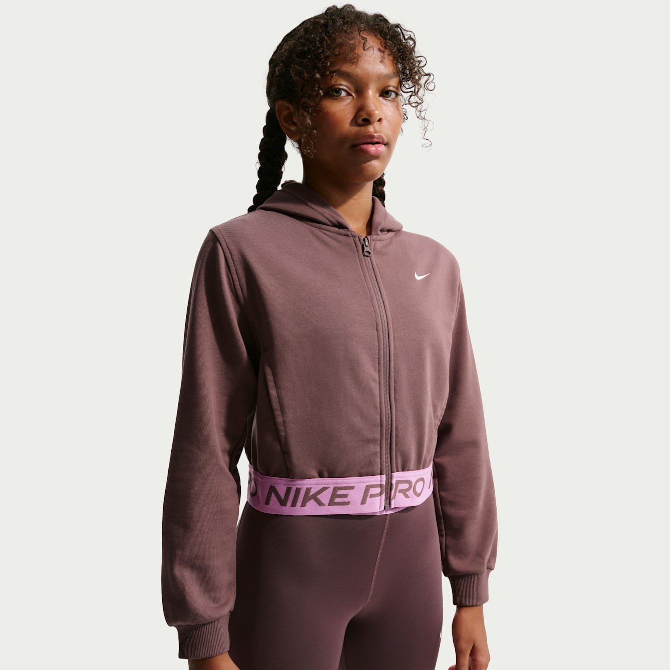 Детско худи Nike Pro Fleece Older Kids' (Girls') Dri-FIT Full-Zip Hoodie HQ9312-502