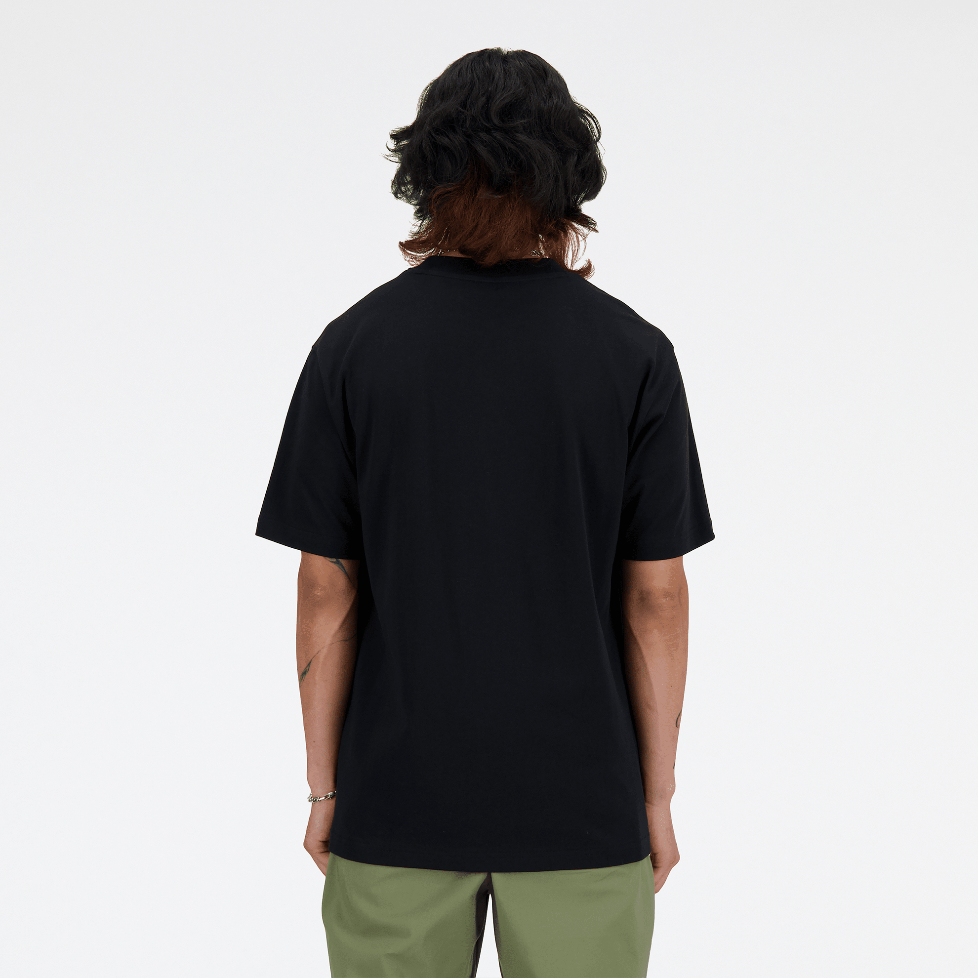 Мъжка тениска New Balance Athletics Cotton T-Shirt - MT41533BK отзад