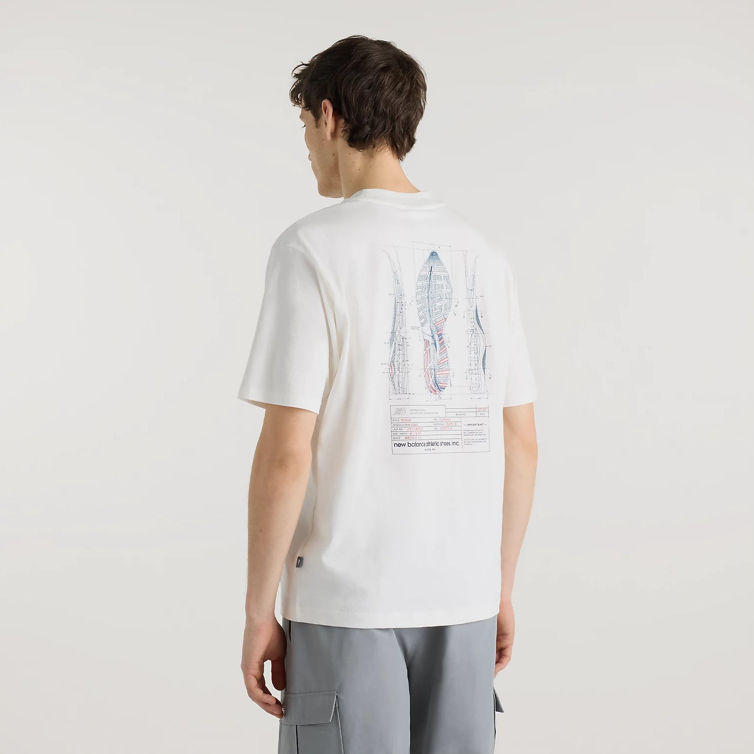 Мъжка тениска New Balance Archive Blueprint T-Shirt - MT62V4IQSST отзад