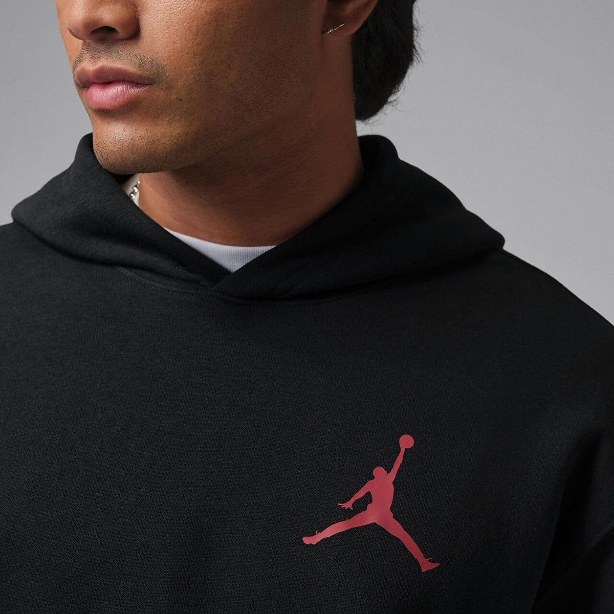 Мъжко худи Jordan Jumpman Fleece Pullover Hoodie - IR0333-010 лого отпред