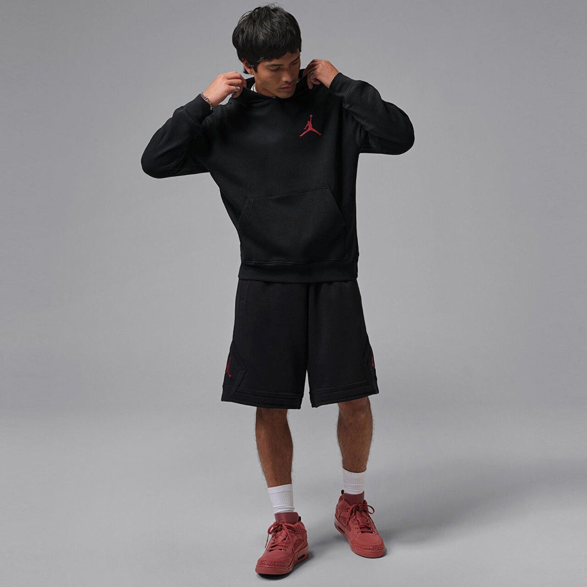 Мъжко худи Jordan Jumpman Fleece Pullover Hoodie - IR0333-010 модел отпред