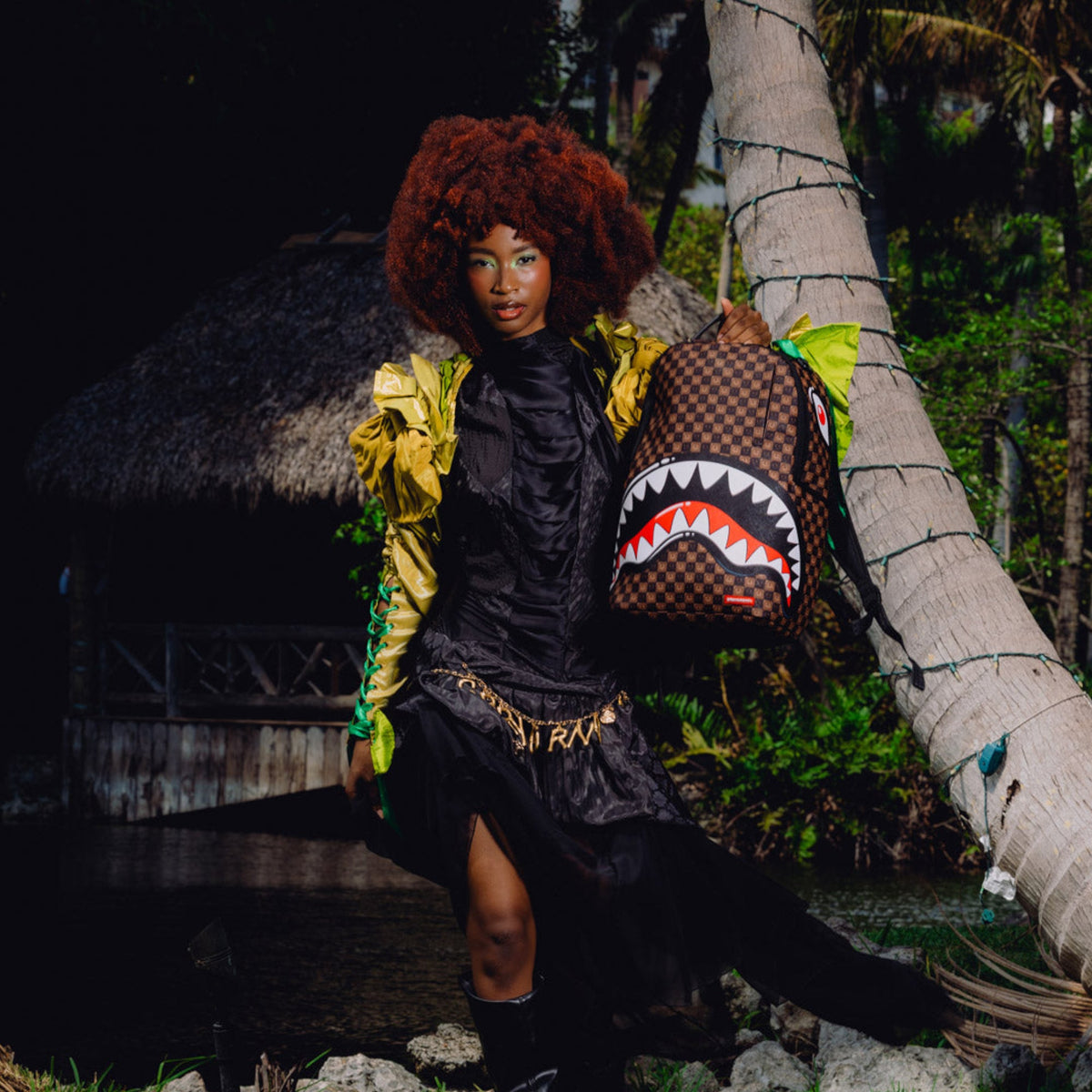 Унисекс раница Sprayground Sharks In Paris WTF Bubble Brown Check Backpack - 910B8634NSZ модел