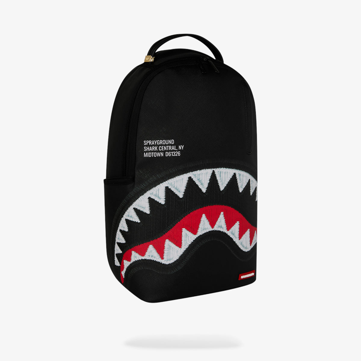 Унисекс раница Sprayground Shark Central Black Embroidered Shark Backpack - 910B9629NSZ отляво