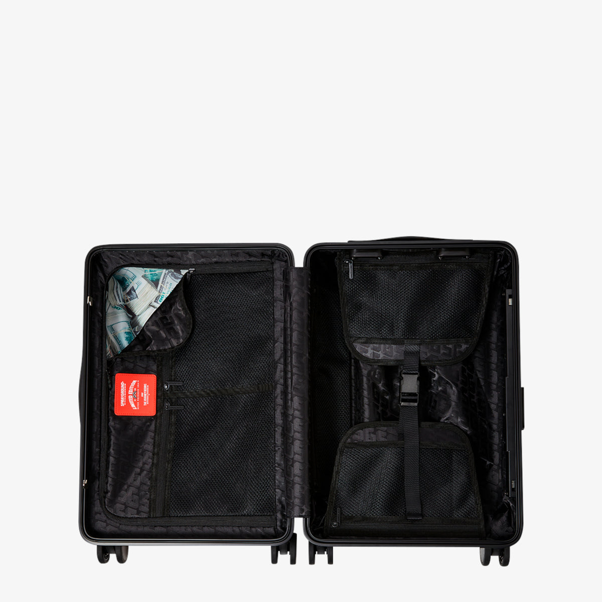 Унисекс куфар Sprayground Center Rip Revealing Gray Check Full-Size Luggage - 910CL324NSZ отвътре