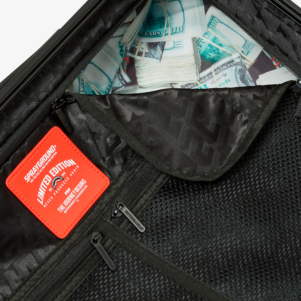 Унисекс куфар Sprayground Center Rip Revealing Gray Check Full-Size Luggage - 910CL324NSZ детайл джоб