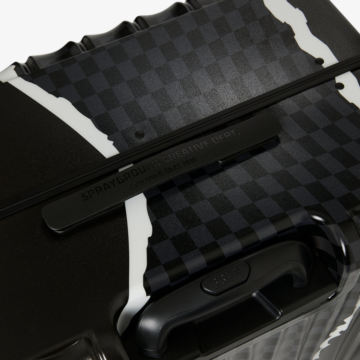 Унисекс куфар Sprayground Center Rip Revealing Gray Check Full-Size Luggage - 910CL324NSZ детайл дръжка