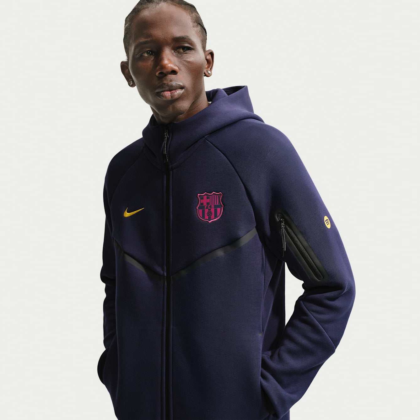 Мъжко худи Nike F.C. Barcelona Tech Fleece Windrunner Football Full-Zip Hoodie - II3201-499