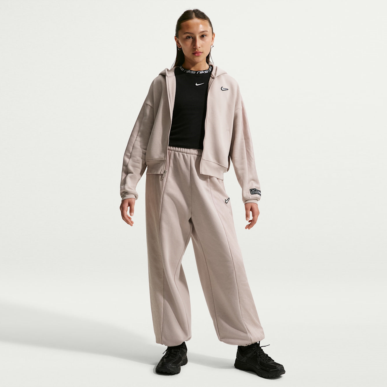 Детско худи Nike Sportswear Club Fleece Dance Long-Sleeve Top - IM5607-211 модел отпред