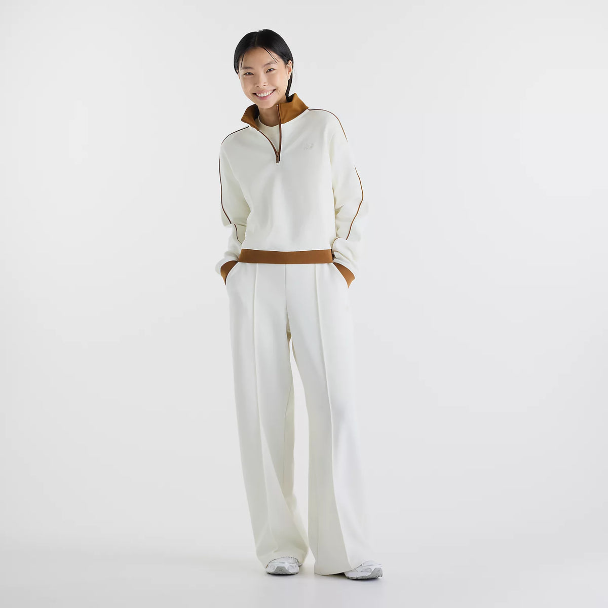Дамска Риза New Balance Sport Legacy Pique 1/4 Zip Shirt - WT62T5OMAGA модел отпред