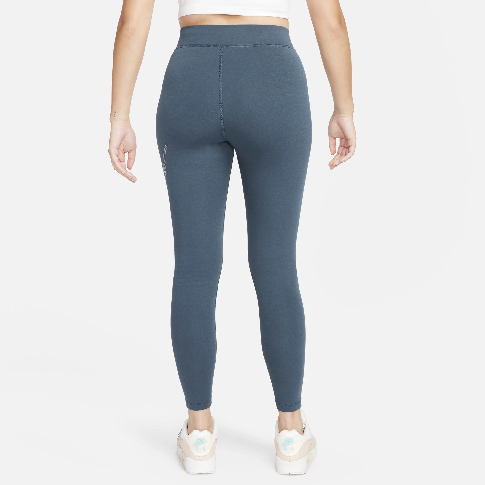 Дамски клин Nike Sportswear Premium Essential High-Waisted Shine Leggings - FB8766-328 отзад