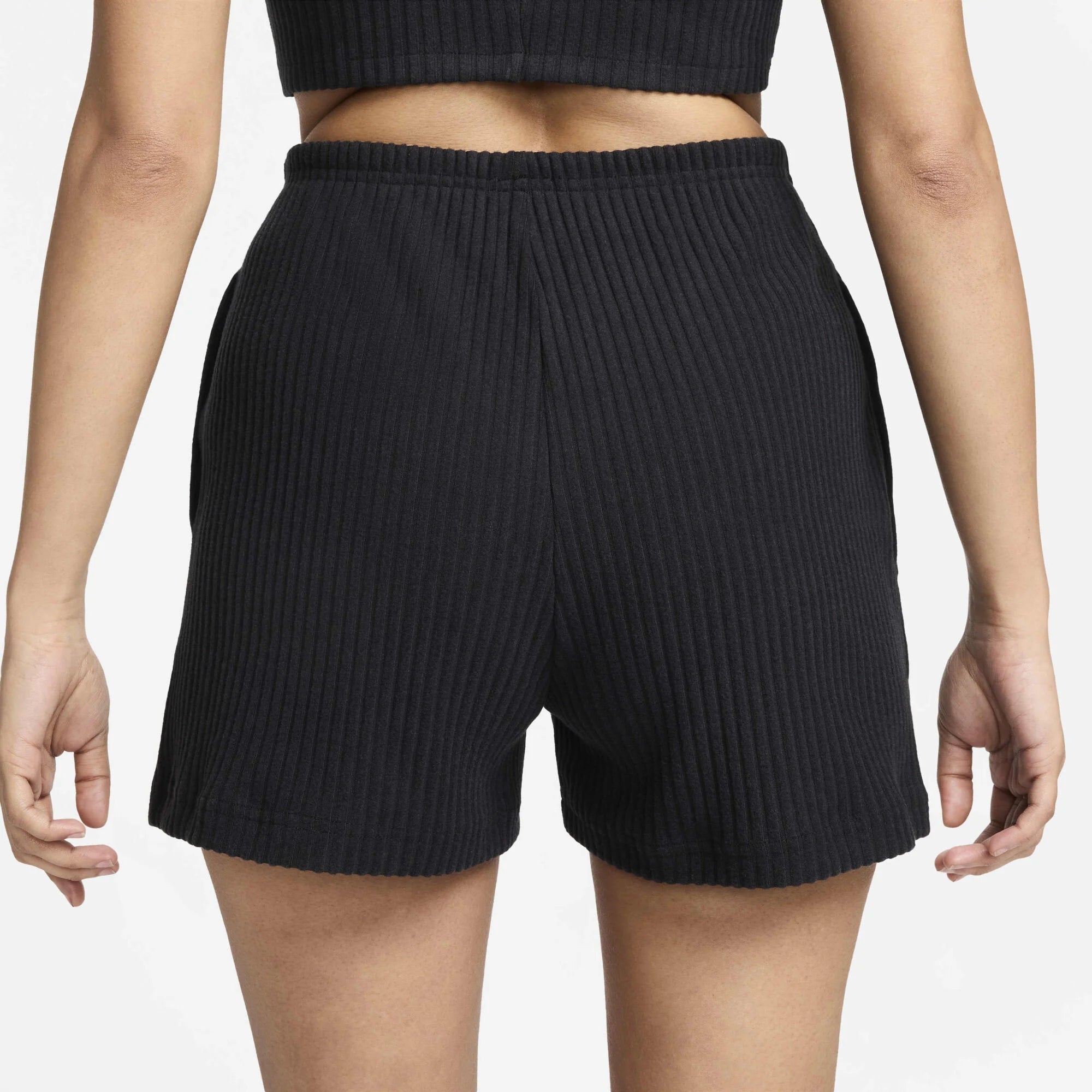 Дамски къс панталон Nike Sportswear Chill Rib High-Waisted Slim Shorts  -FN3674-010 отзад