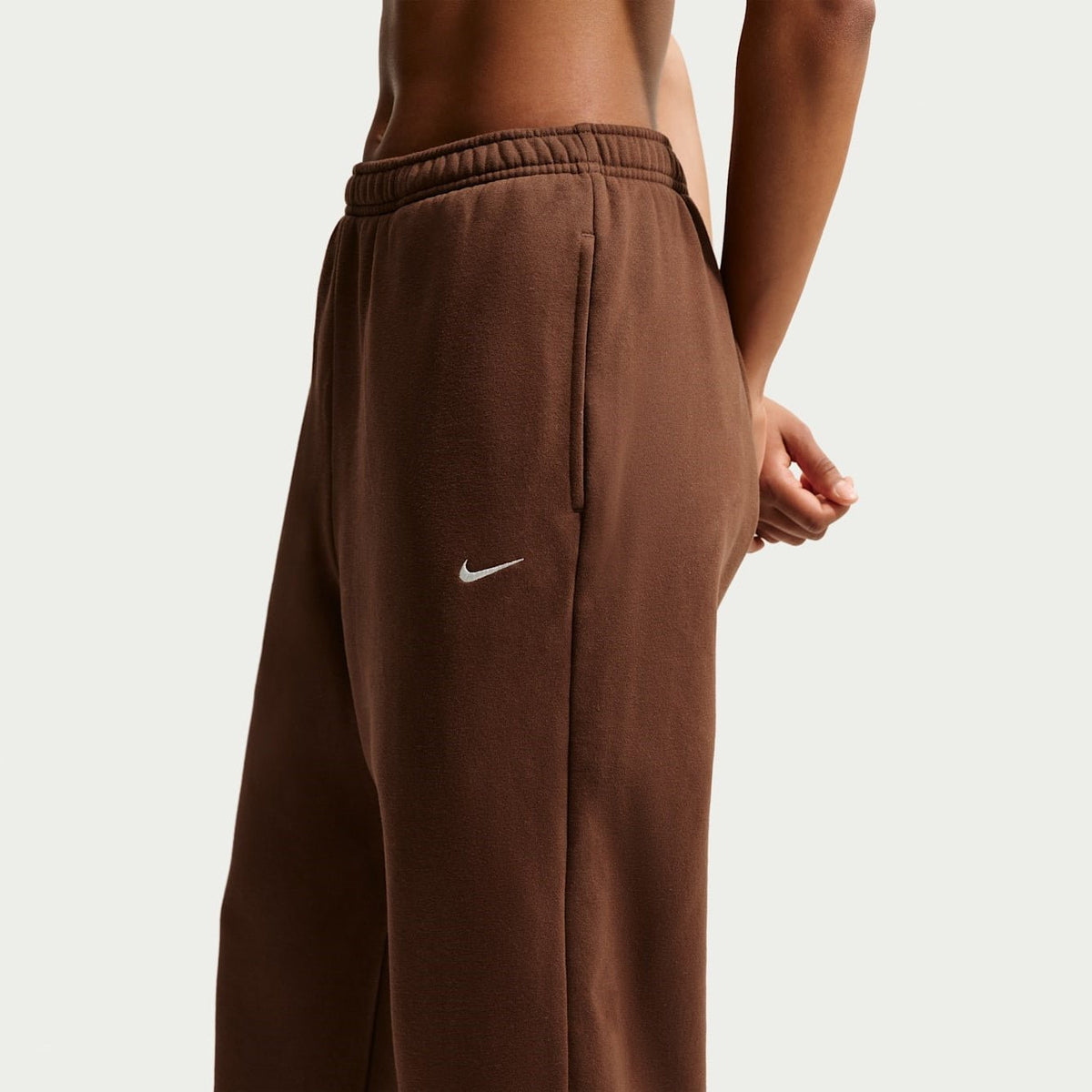 Дамски панталон Nike Studio Fleece Medium Weight High-Rise Oversized Cuffed Trousers - IM8074-259 отпред