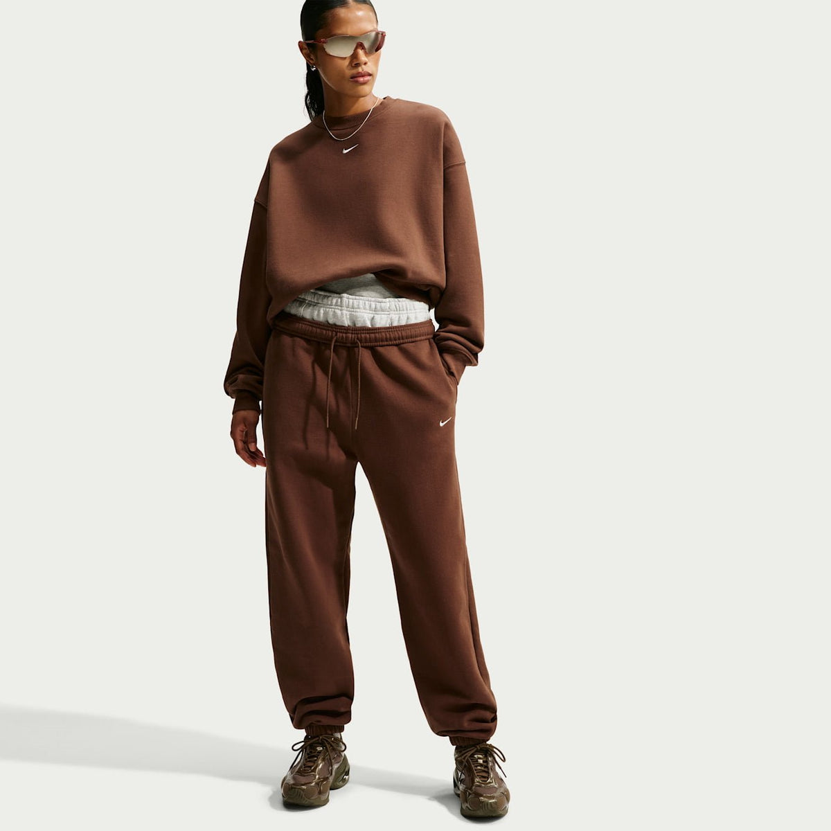 Дамски панталон Nike Studio Fleece Medium Weight High-Rise Oversized Cuffed Trousers - IM8074-259 модел опред