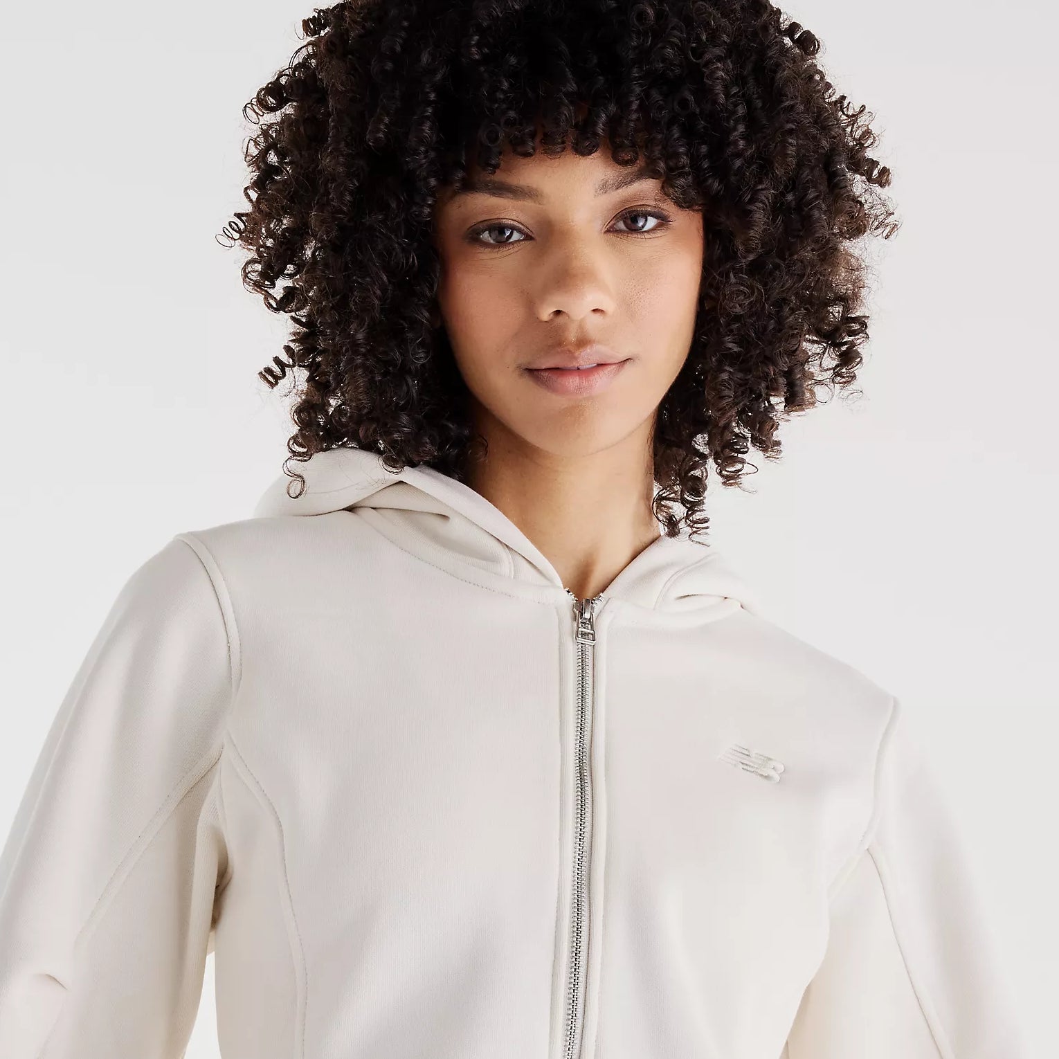 Дамско худи New Balance Athletics Crafted Fleece Full Zip Hoodie - WJ62Y57TLIN отпред