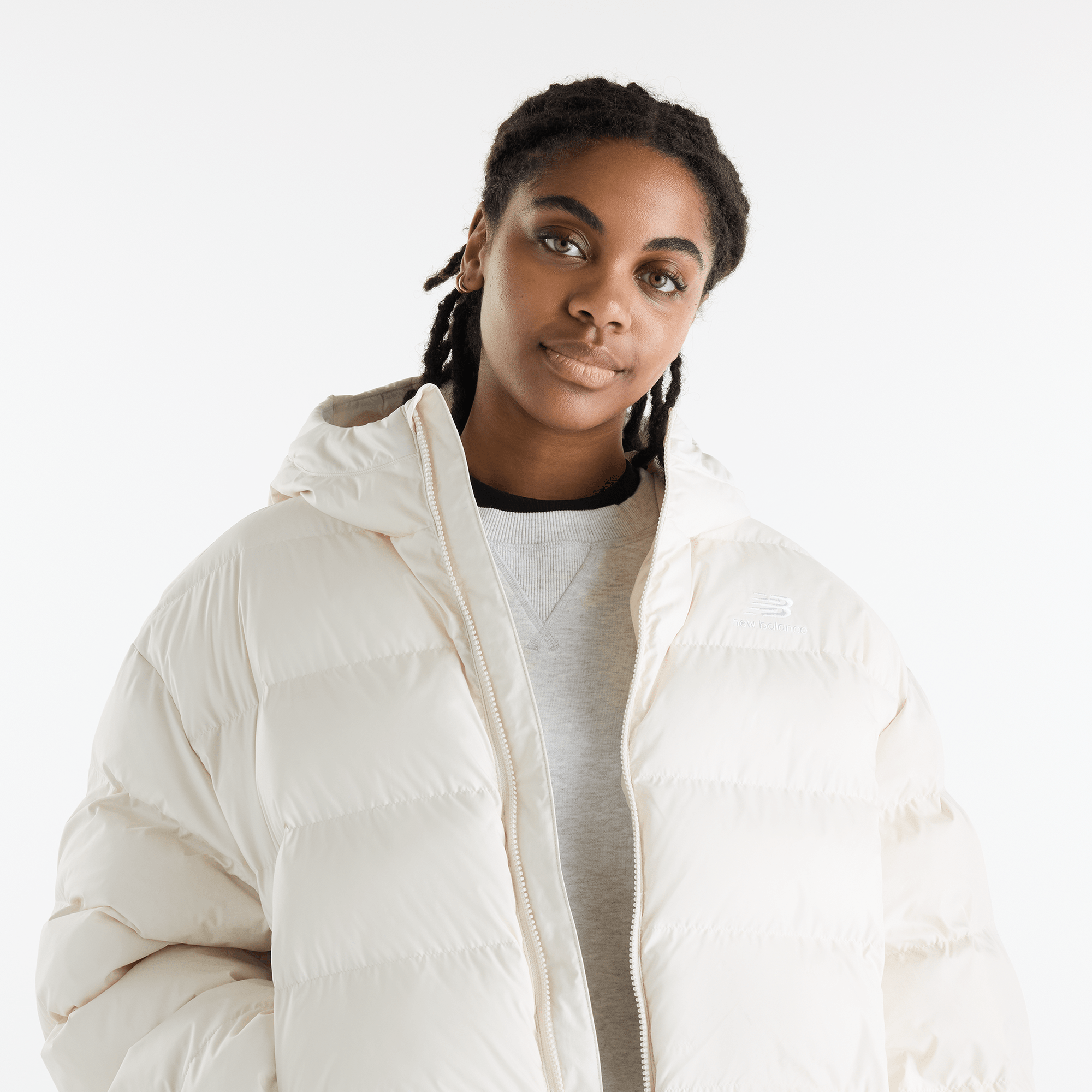 Дамско яке New Balance Boston Puffer Jacket - WJ62V5SNLIN отпред