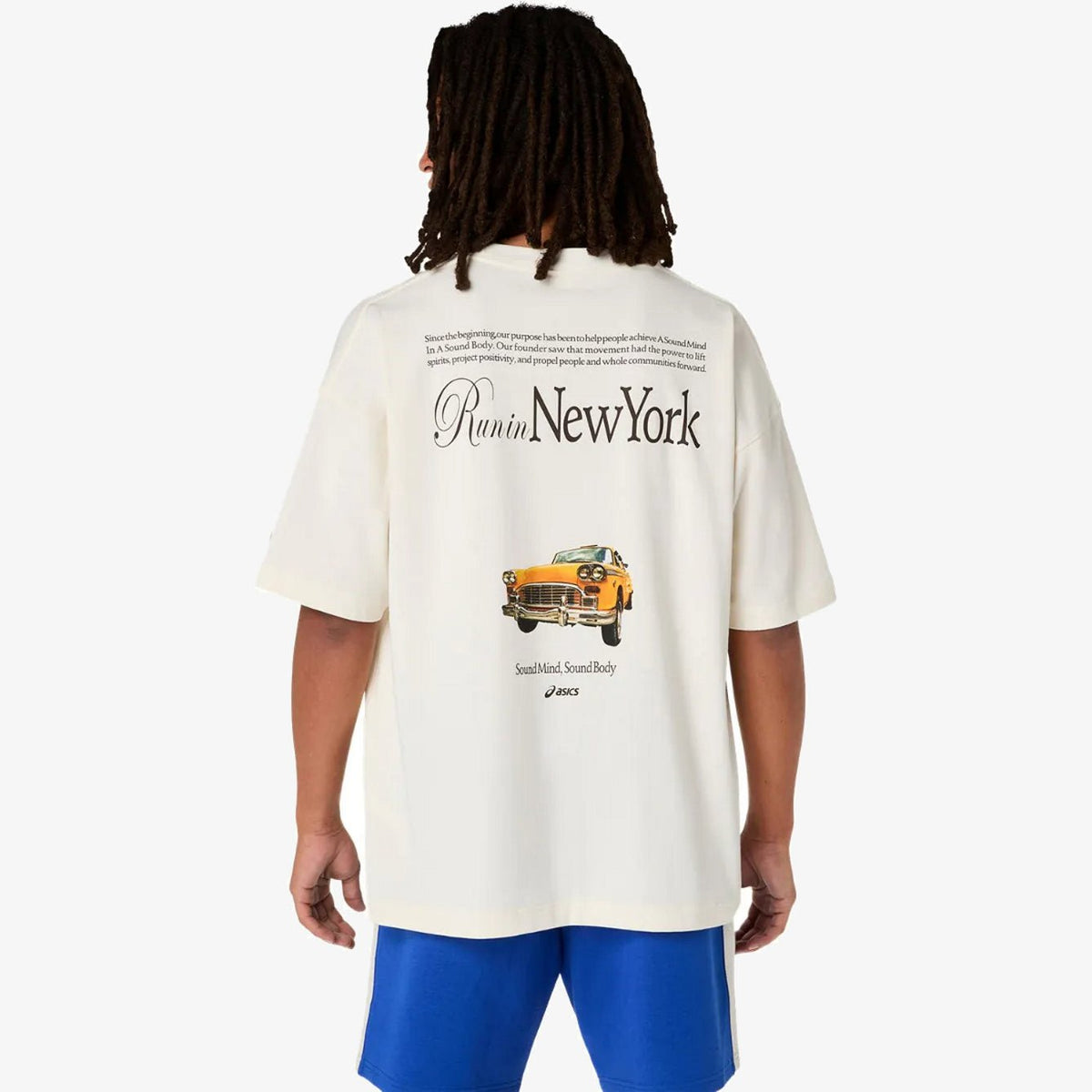 Мъжка тениска Asics Heritage Heavy Cotton Run City Tee - 2033C004-108 отзад