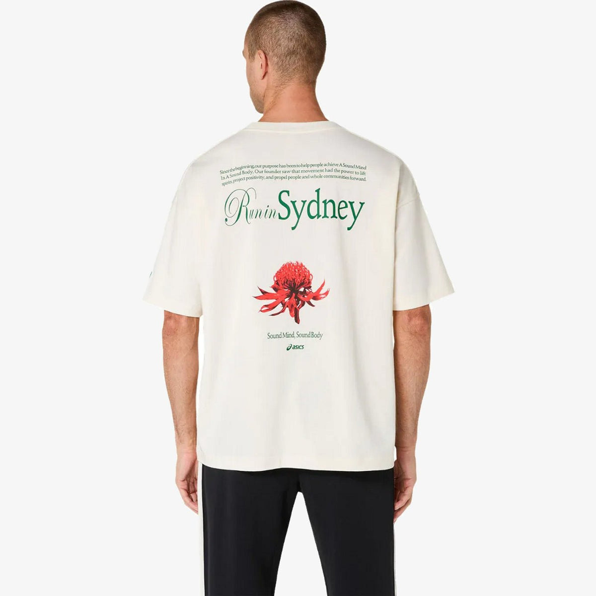 Мъжка тениска Asics Heritage Heavy Cotton Run City Tee - 2033C004-111 отзад