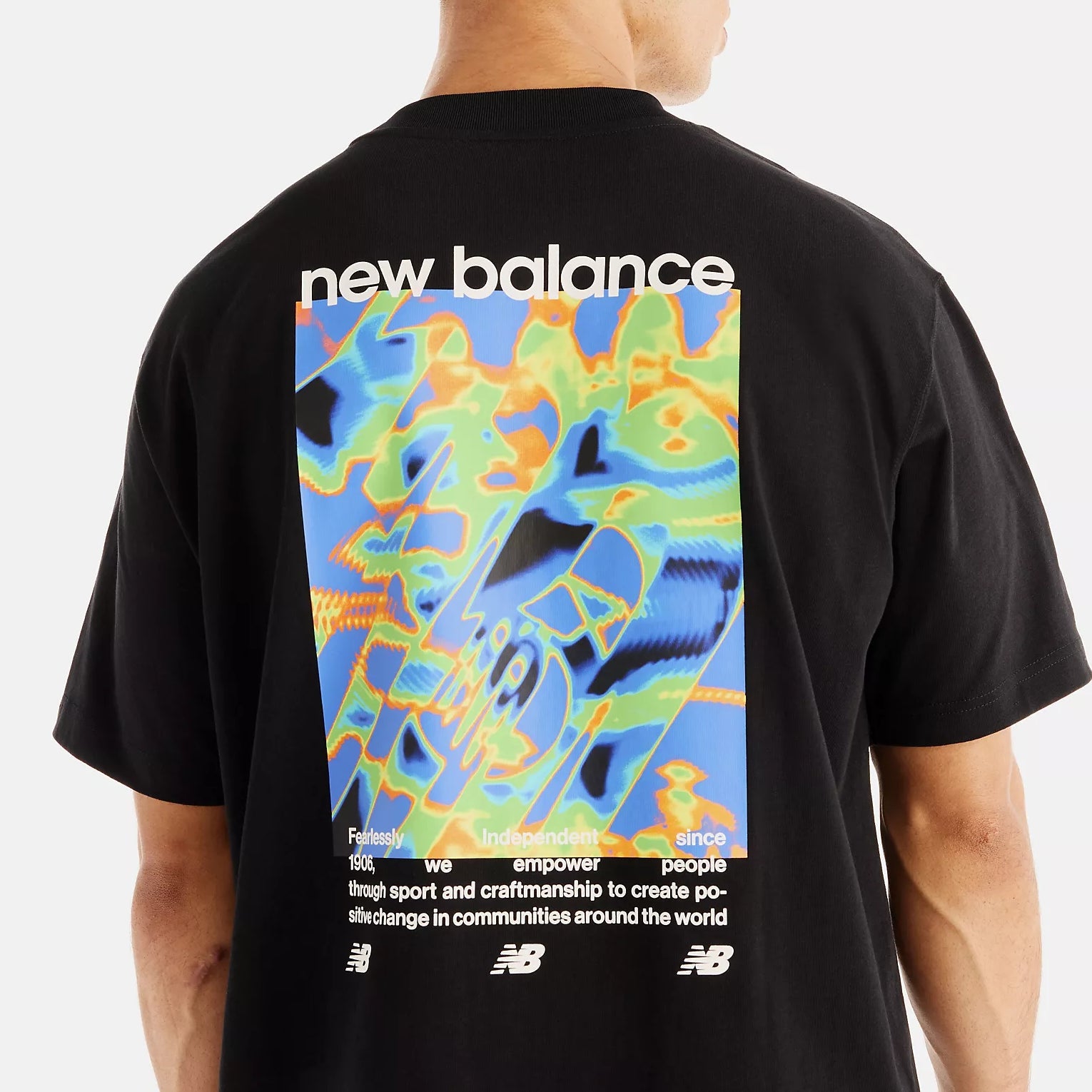 Мъжка тениска New Balance Heat Map Forward Thinker T-Shirt - MT62O0CVBK детайл отзад