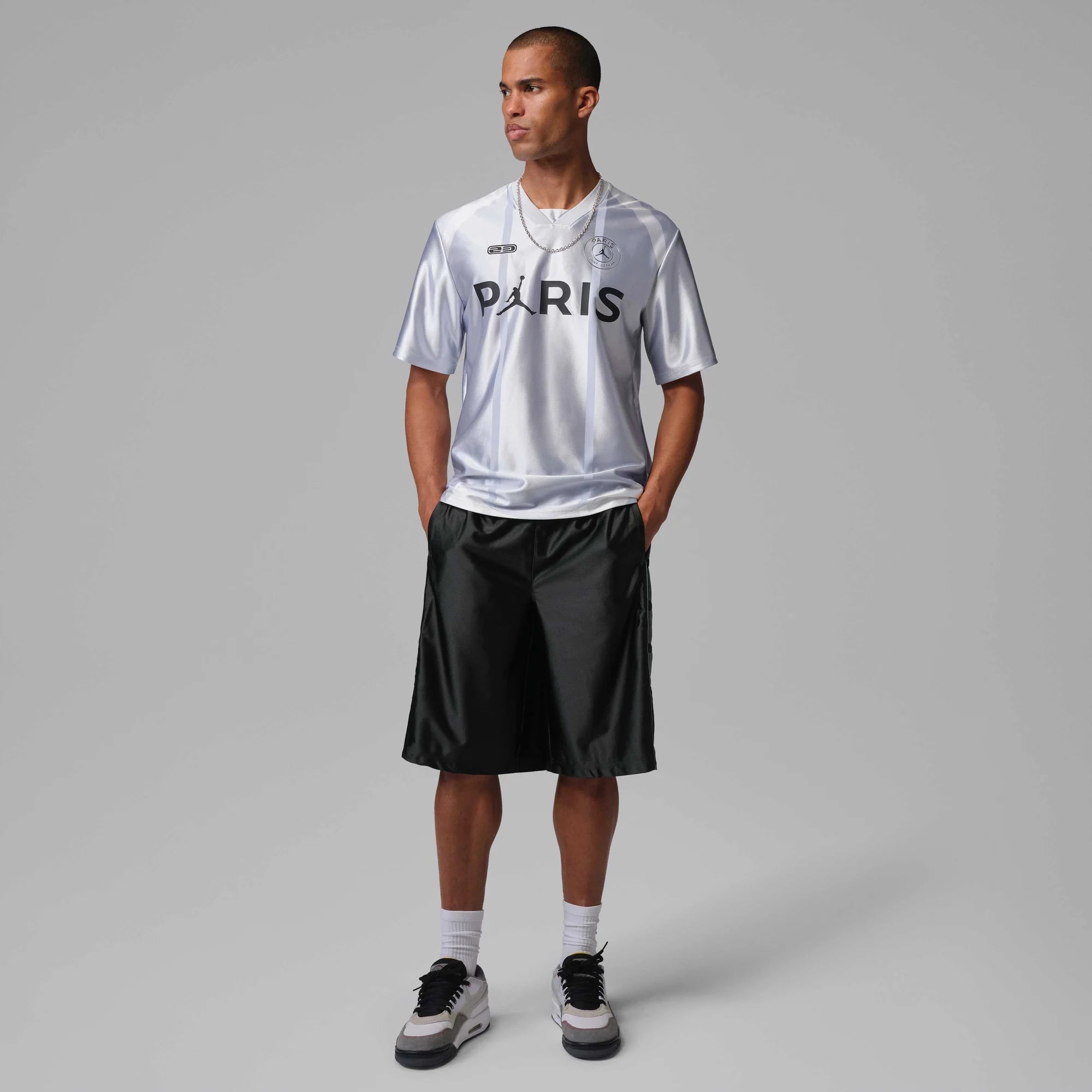 Мъжки къс панталон Jordan Paris Saint-Germain Cat Scratch Shorts - IF3805-018 модел отпред