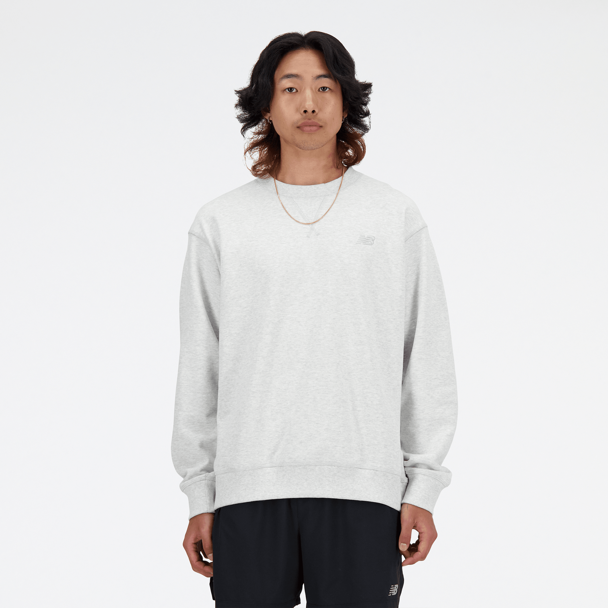 Мъжки суитшърт New Balance Athletics French Terry Crew - MT41506AHH
