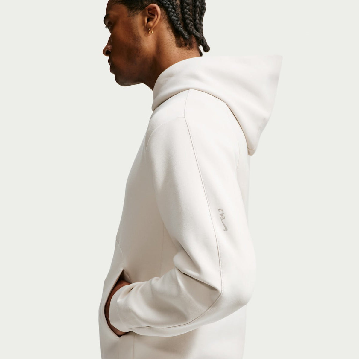 Мъжко худи Nike 24.7 ImpossiblySoft Dri-FIT Pullover Hoodie - IR8807-104 отстрани