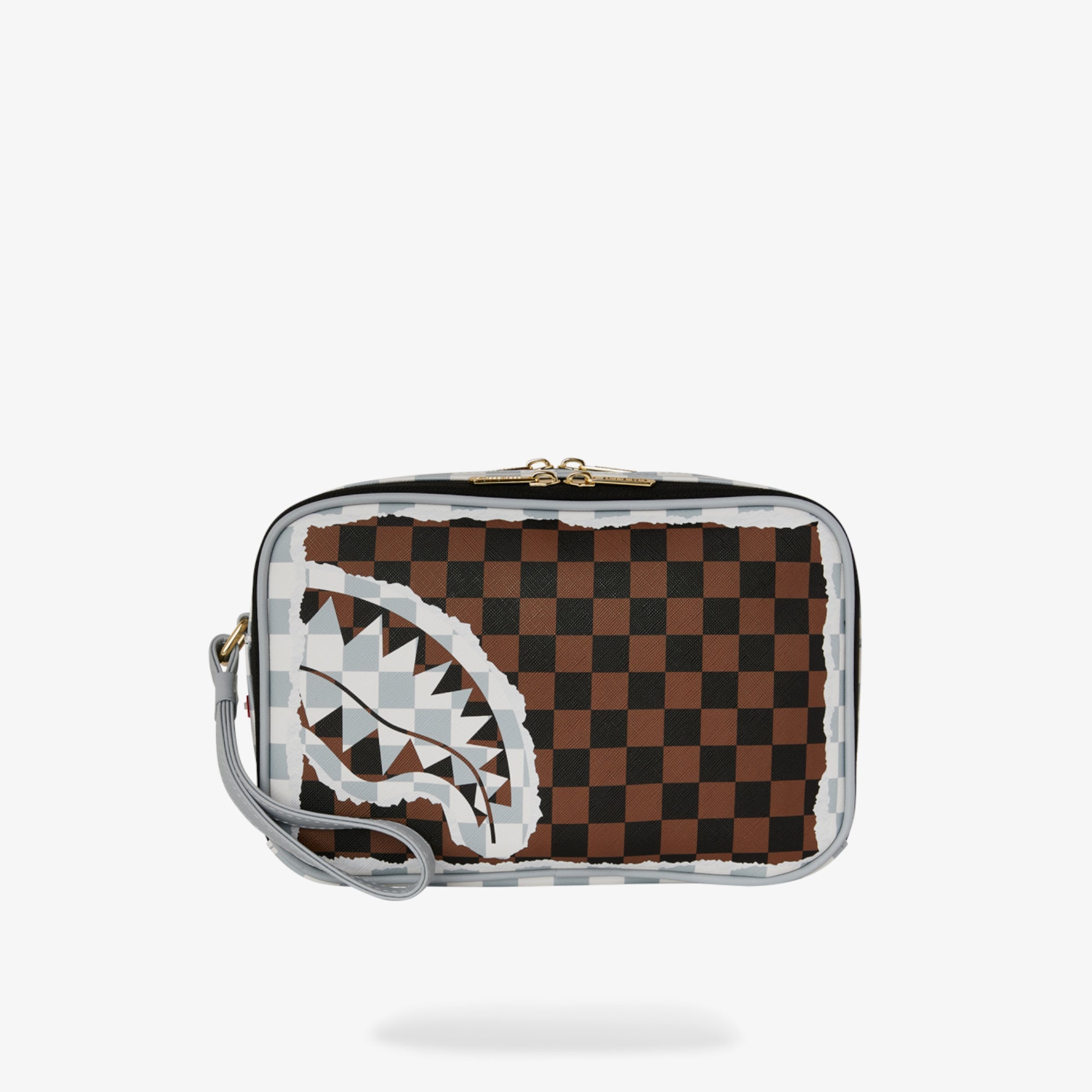 Унисекс чанта Sprayground Cream And Brown Tear Check Toiletry Bag - 910B8294NSZ