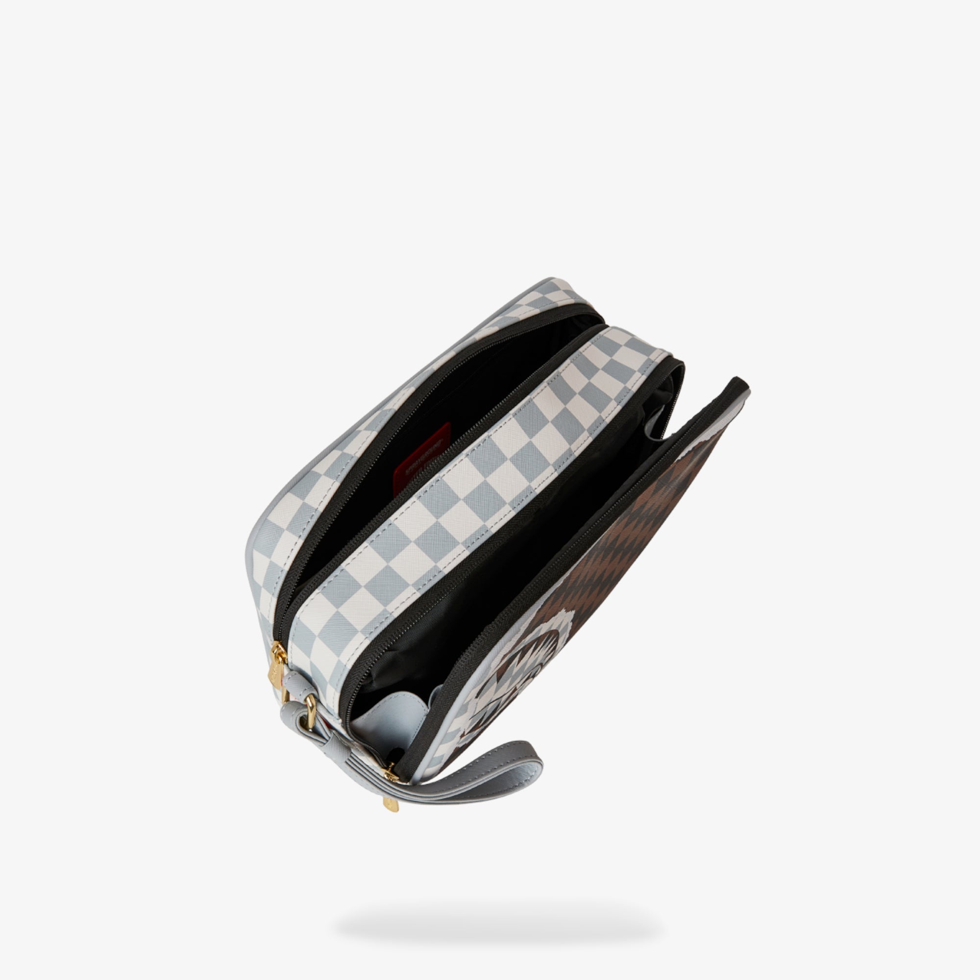 Унисекс чанта Sprayground Cream And Brown Tear Check Toiletry Bag - 910B8294NSZ детайл джоб