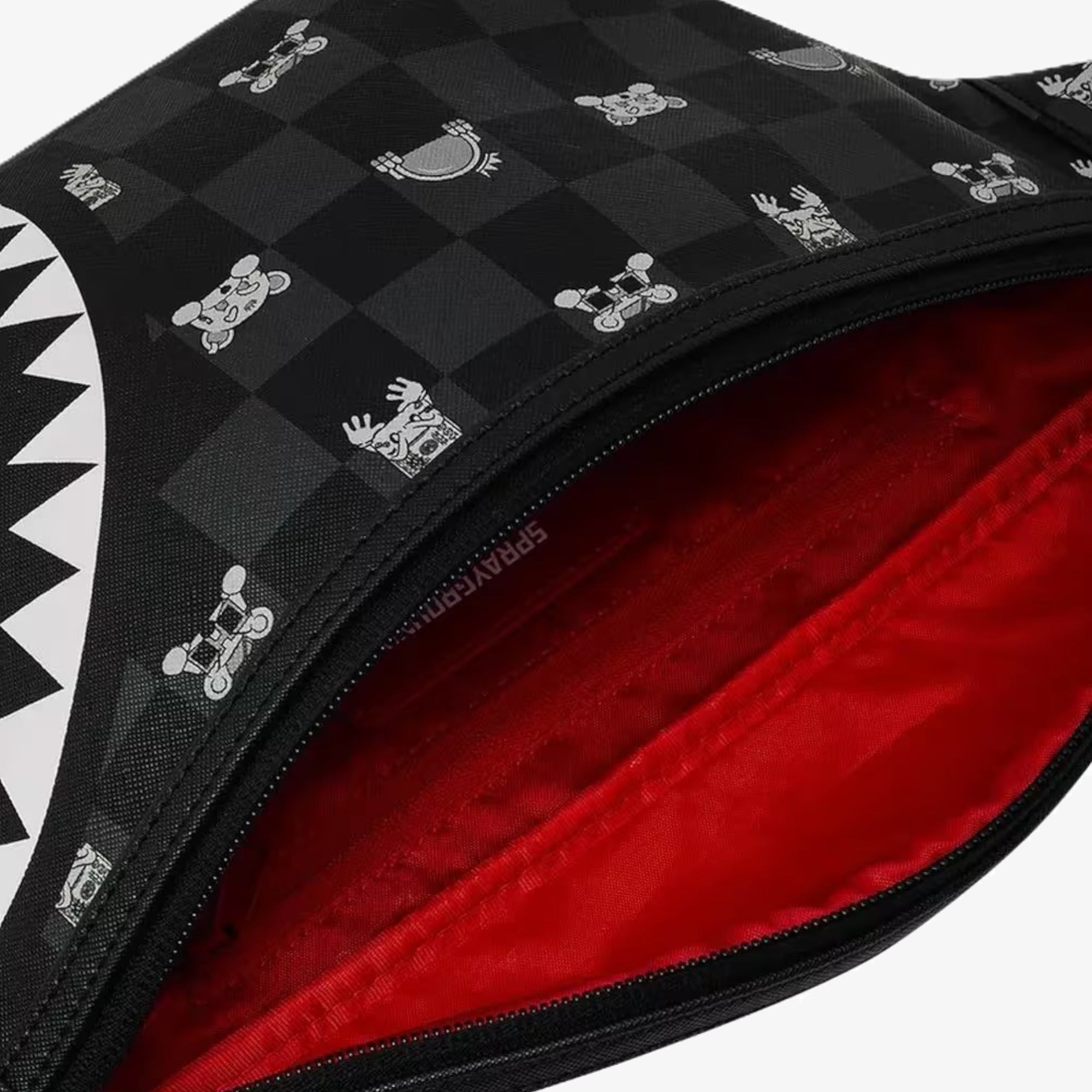 Унисекс чанта Sprayground Gray Peeking Character Check Savvy Crossbody - 910B8912NSZ отвътре