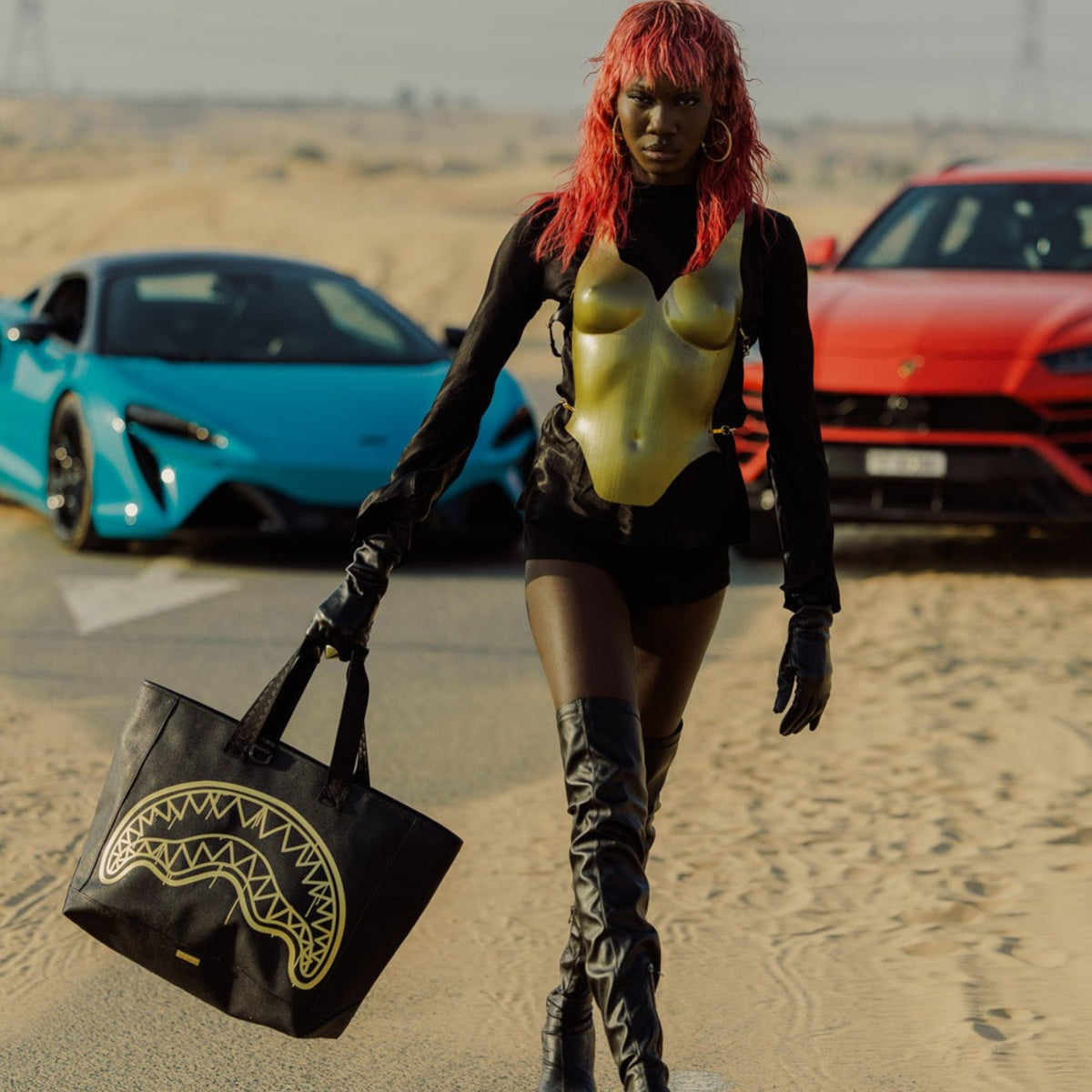 Унисекс чанта Sprayground That Gold Drap Beach Tote - 910T9264NSZ модел