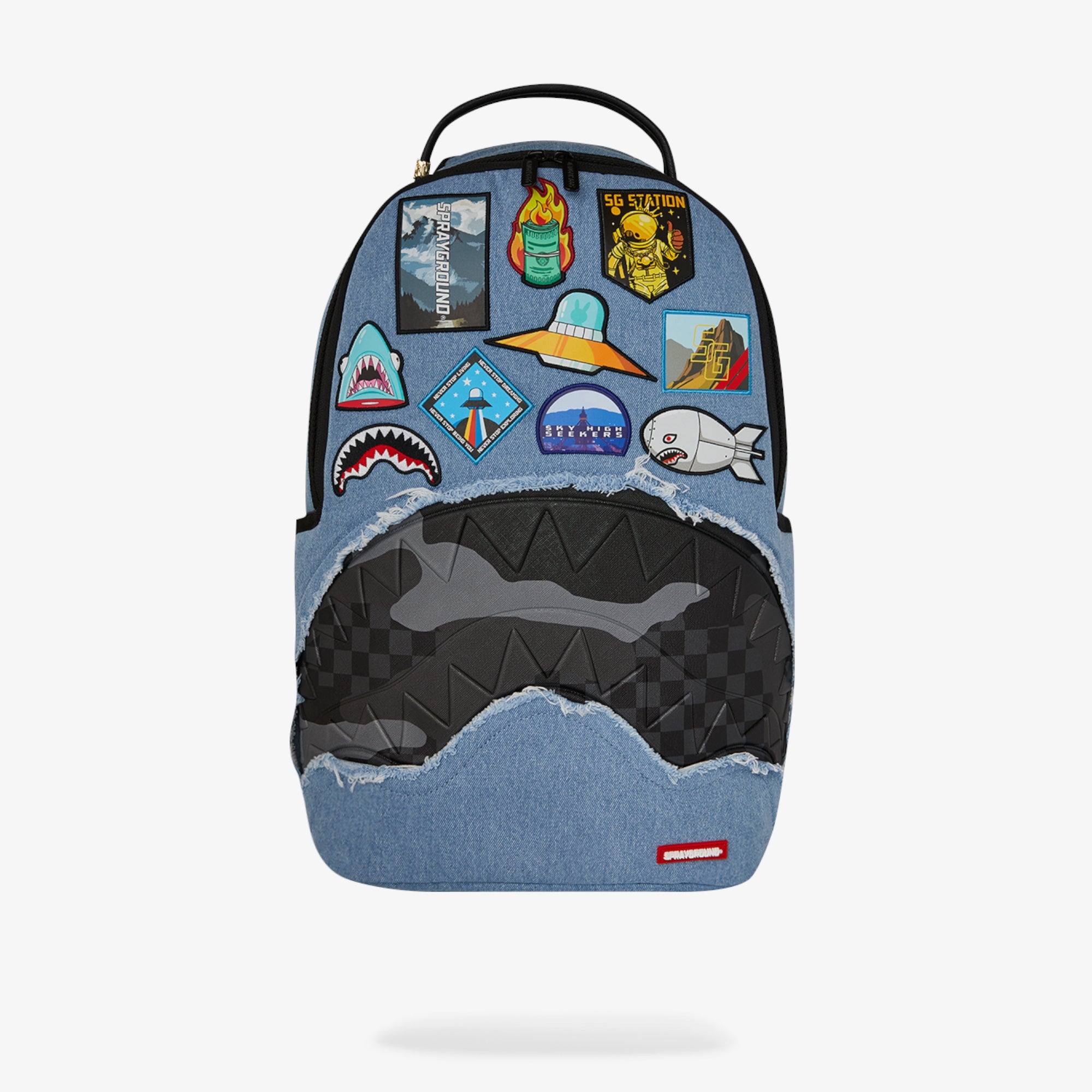 Унисекс раница Sprayground Denim Tear 3 AM Patches Backpack - 910B8302NSZ