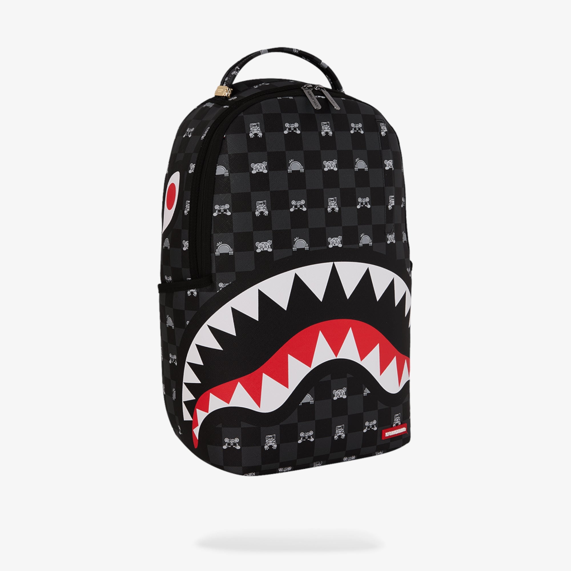 Унисекс раница Sprayground Gray Peeking Character Check DLXSV Backpack - 910B8872NSZ отляво