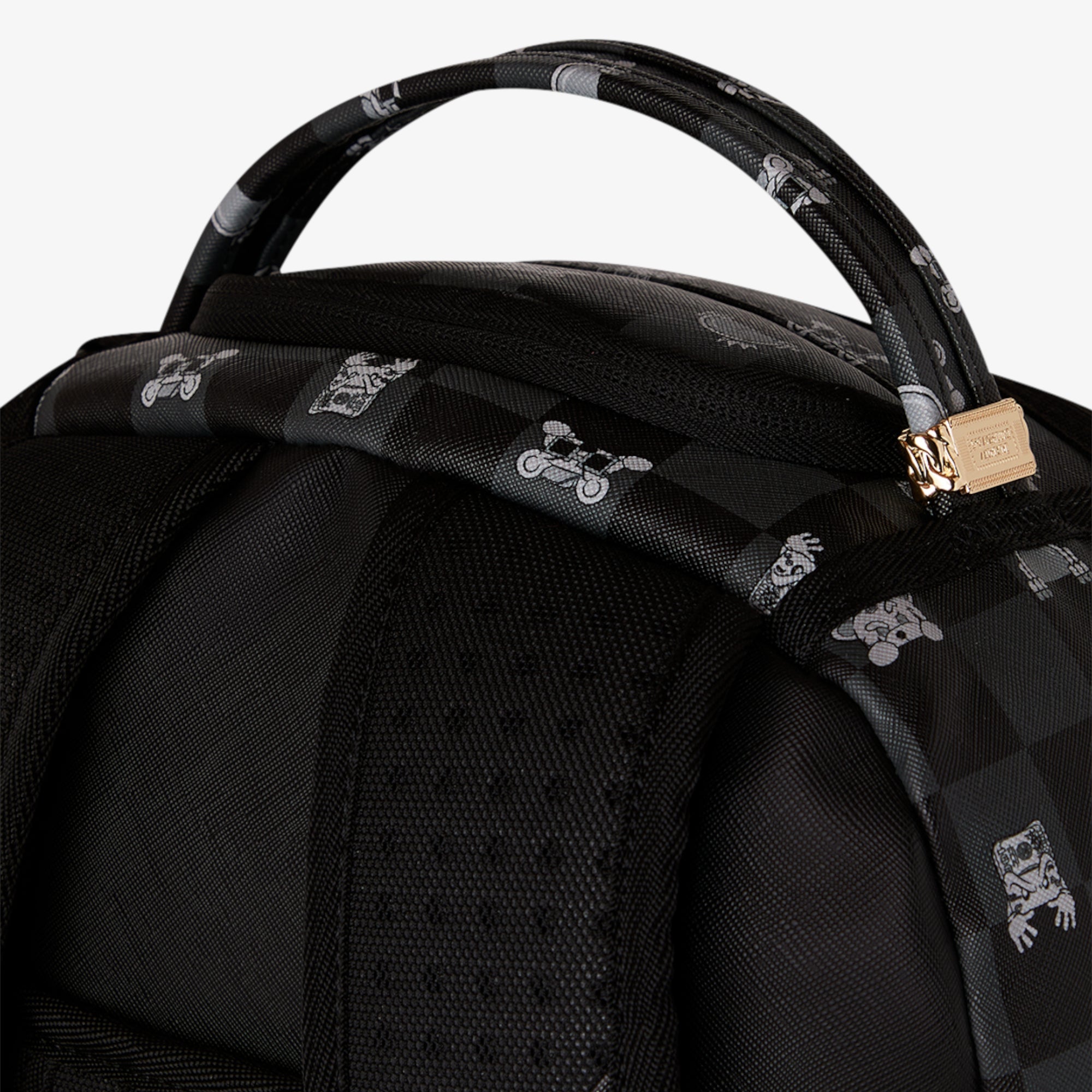 Унисекс раница Sprayground Gray Peeking Character Check DLXSV Backpack - 910B8872NSZ детайл дръжка