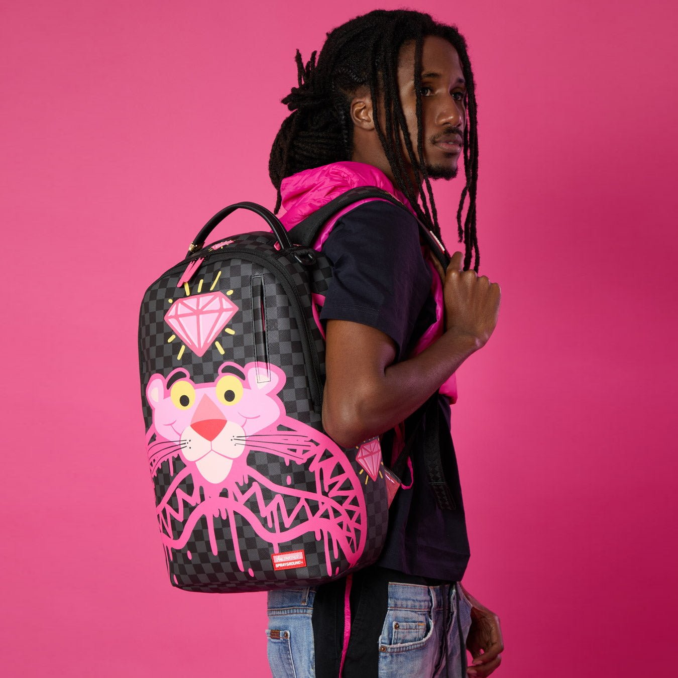 Унисекс раница Sprayground Pink Panther Drippy Diamonds Backpack - 910B8790NSZ модел