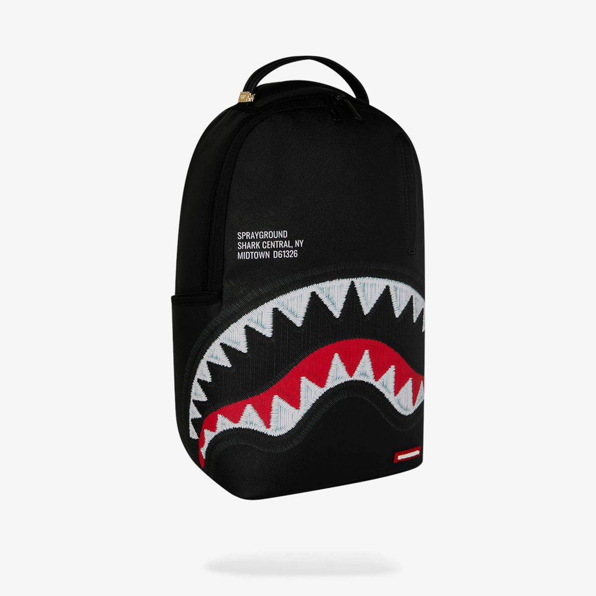Унисекс раница Sprayground Shark Central Black Embroidered Shark Backpack - 910B9629NSZ отляво